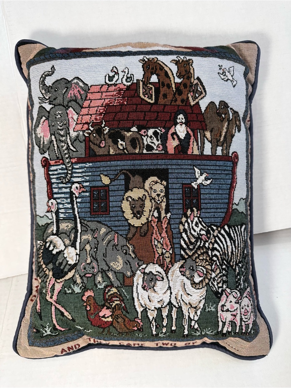 Tapestry Noah's Ark Accent Pillow - Multi